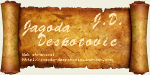 Jagoda Despotović vizit kartica